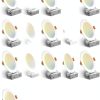 Amico 20 Pack 6 Inch 5CCT Ultra-Thin LED Recessed Ceiling Light with Junction Box, 2700K/3000K/3500K/4000K/5000K Selectable, 12W Eqv 110W, Dimmable Can-Killer Downlight, 1050LM Wafer Lighting - ETL-0