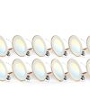 FREELICHT 12 Pack 5/6 Inch 5CCT LED Recessed Can Light with Night Light, 2700K/3000K/4000K/5000K/6000K Selectable Flat Recessed Lighting, 10W=110W, 1000LM, Dimmable Retrofit - ETL & FCC-0